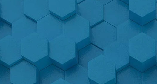 Pattern of three-dimensional blue hexagons.